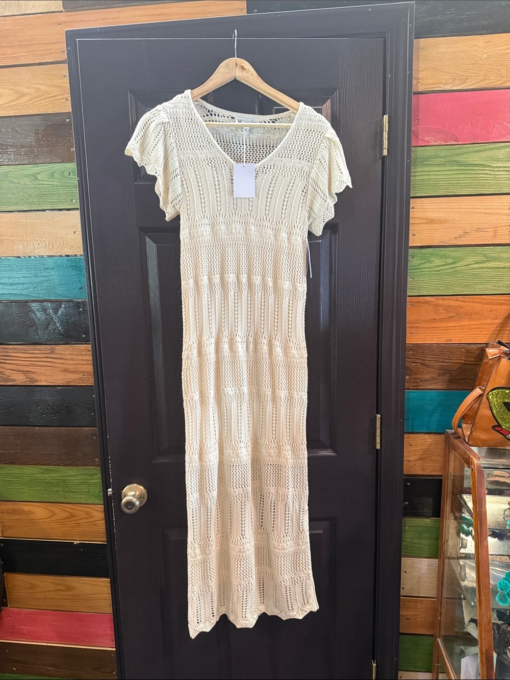 Crochet dress with slip